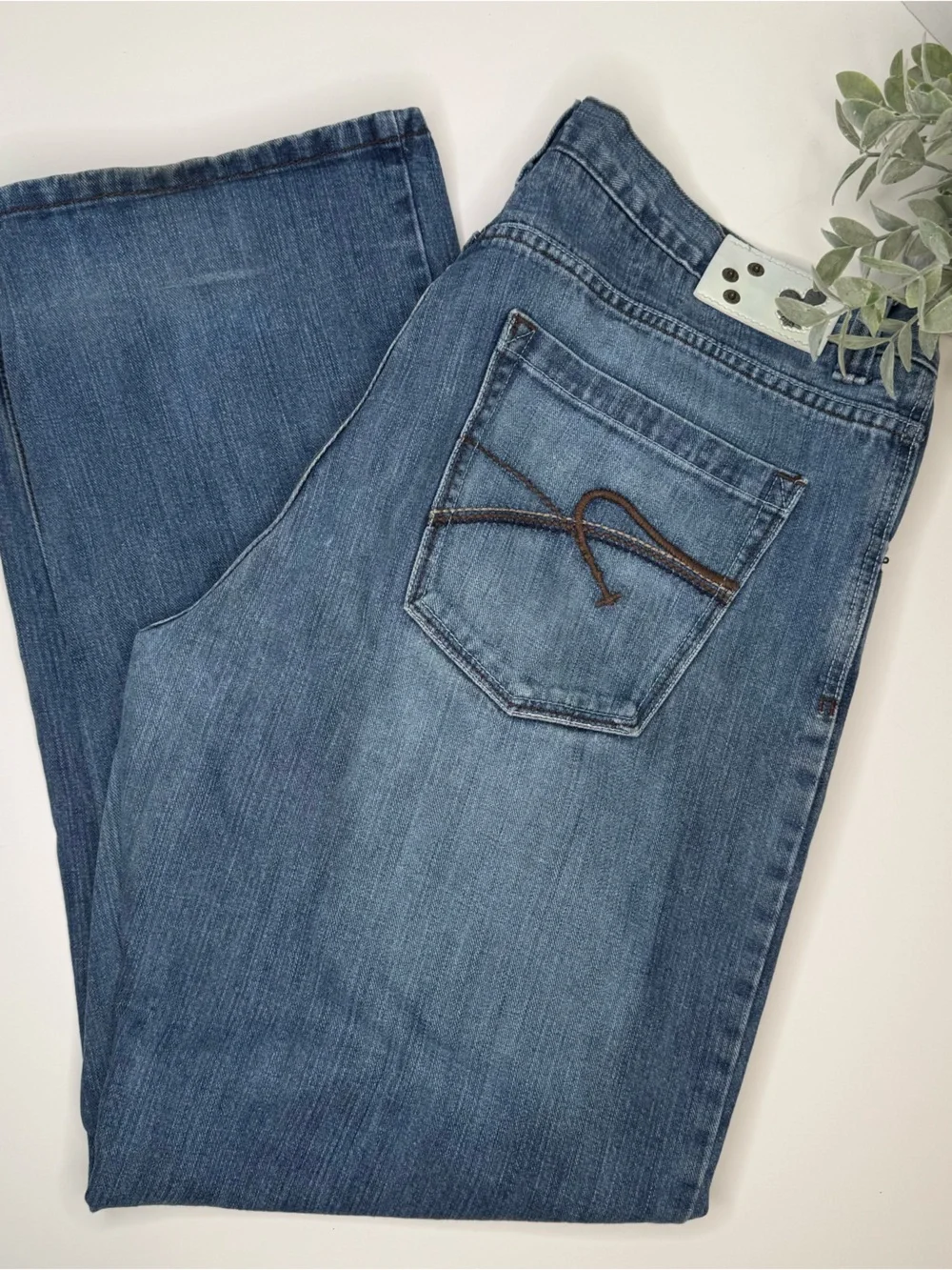 Paco Jeans Men's Blue Cotton Medium Wash Straight-Leg Jeans Y2K Size 38x32
